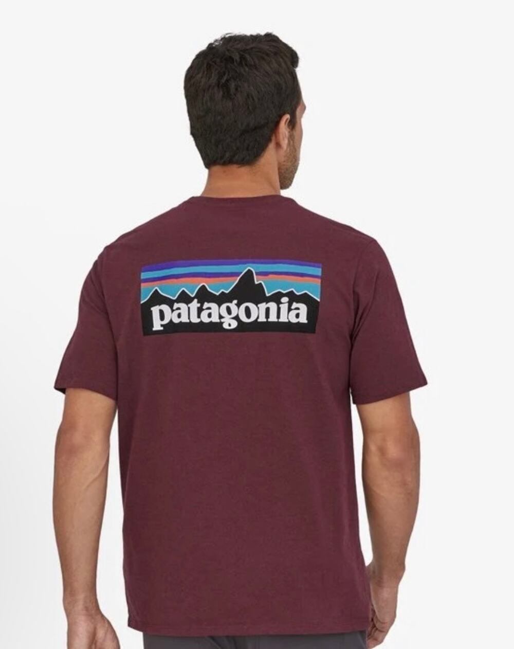 Patagonia Responsibili-Tee Men's Burgundy Short Sleeve T-Shirt Recycled-Size L